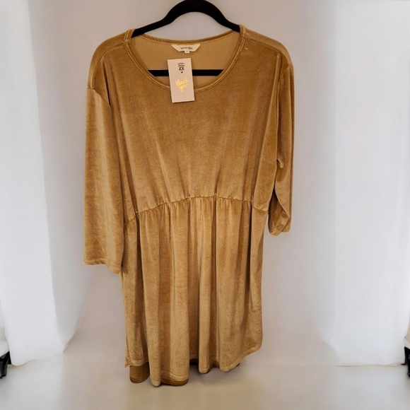 Velour mini dress Champagne color size 2x NWT - Picture 9 of 9